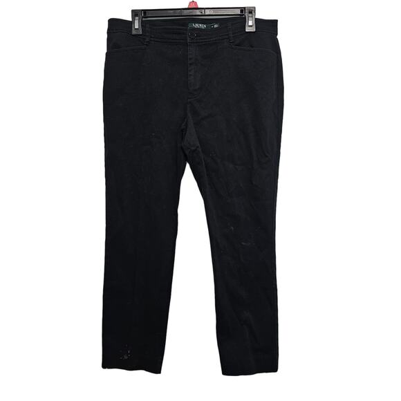 Ralph Lauren Pants - Lauren Ralph Lauren‎ Pants Women's 12 Black Slim Fit Straight Leg Cotton Stretch